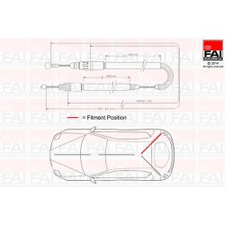 Handbrake Cable Pull FAI FBC0134 OE Ref 7700312836