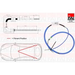 Handbrake Cable Pull FAI FBC0148 OE Ref 6K9609721