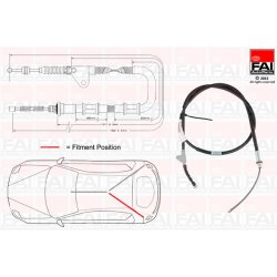 Handbrake Cable Pull FAI FBC0152 OE Ref 4643005020