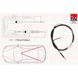 Handbrake Cable Pull FAI FBC0154 OE Ref 1J0609721K