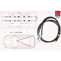 Handbrake Cable Pull FAI FBC0156 OE Ref 13157062