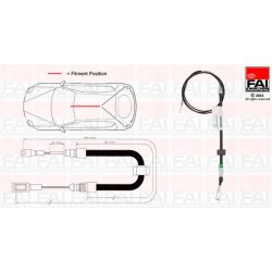 Handbrake Cable Pull FAI FBC0166 OE Ref 2D0609701A FAI