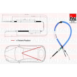 Handbrake Cable Pull FAI FBC0169 OE Ref 7D0609701D FAI