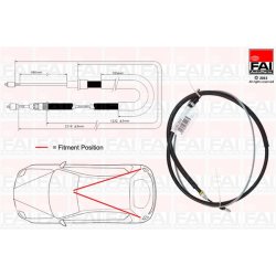 Handbrake Cable Pull FAI FBC0170 OE Ref 8200253905 FAI