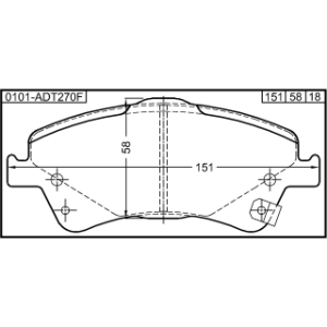 Kit de plaquettes de frein avant FEBEST 0101-ADT270F pour TOYOTA 04465-02190 FEBEST