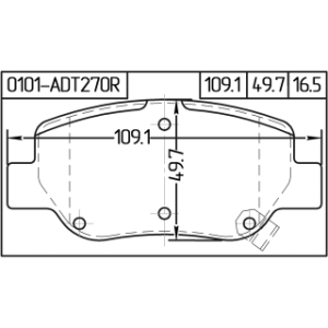Kit de plaquettes de frein arrière FEBEST 0101-ADT270R pour TOYOTA AVENSIS FEBEST