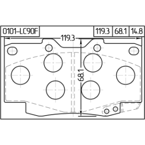 Kit de plaquettes de frein avant FEBEST 0101-LC90F pour TOYOTA 04465-35030 FEBEST