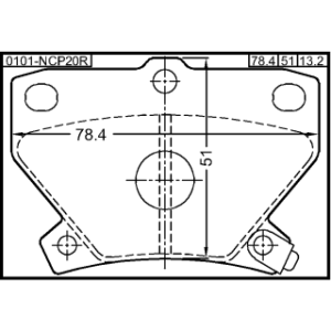 Kit de plaquettes de frein arrière FEBEST 0101-NCP20R pour TOYOTA 04466-20090 FEBEST