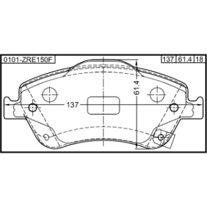 Kit de plaquettes de frein avant FEBEST 0101-ZRE150F pour TOYOTA COROLLA, AURIS FEBEST