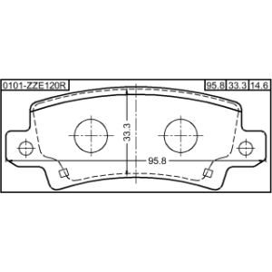 Kit de plaquettes de frein arrière FEBEST 0101-ZZE120R pour TOYOTA COROLLA FEBEST