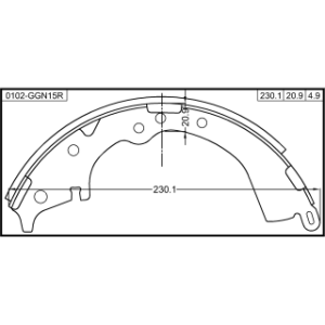 Kit de mâchoires de frein arrière FEBEST 0102-GGN15R pour TOYOTA HILUX FEBEST