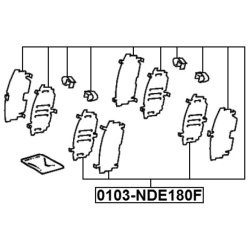 Jeu de plaquettes de frein FEBEST 0103-NDE180F pour LEXUS, TOYOTA OE 04945-12100 FEBEST