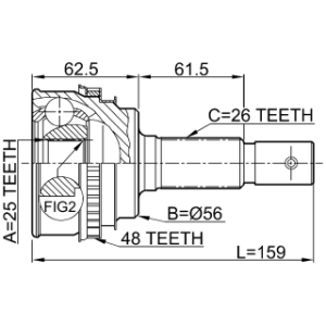 Joint homocinétique extérieur FEBEST 0110-005A48 pour TOYOTA 43410-20310 FEBEST