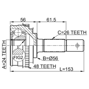 Joint homocinétique extérieur FEBEST 0110-009A48 pour TOYOTA 43410-12200 FEBEST
