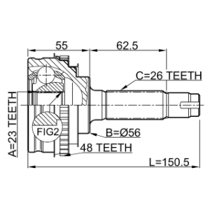 Joint homocinétique extérieur FEBEST 0110-010A48 pour TOYOTA 42330-42031 FEBEST