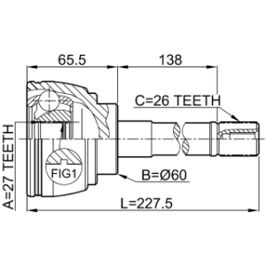 Outer CV Joint FEBEST 0110-014 OE Ref 43410-26041 FEBEST