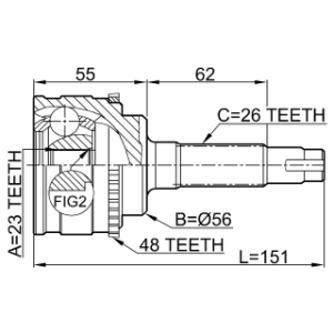 Joint homocinétique extérieur FEBEST 0110-037A48 pour TOYOTA 43410-16171 FEBEST