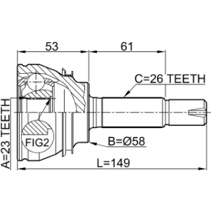 Joint homocinétique extérieur FEBEST 0110-054 pour TOYOTA 43410-02180 FEBEST