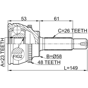 Joint homocinétique extérieur FEBEST 0110-054A48 pour TOYOTA PREMIO, COROLLA FEBEST