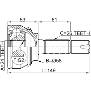 Joint homocinétique extérieur FEBEST 0110-055 pour TOYOTA 43410-02220 FEBEST