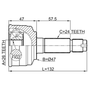Joint homocinétique extérieur FEBEST 0110-075 pour TOYOTA PASSO OE 43410-BZ010 FEBEST