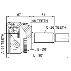 Joint homocinétique extérieur FEBEST 0110-ACV30A48 pour TOYOTA 43410-06221 FEBEST