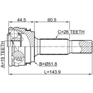 Joint homocinétique extérieur arrière FEBEST 0110-ALA49R pour TOYOTA RAV4 FEBEST