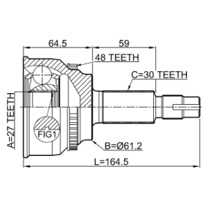 Joint homocinétique extérieur FEBEST 0110-AVV50A48 pour TOYOTA, LEXUS 43410-33340 FEBEST