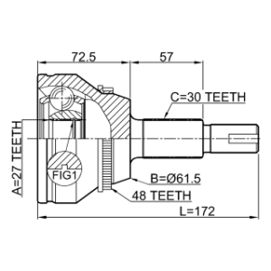 Joint homocinétique extérieur FEBEST 0110-GSL20A48 pour TOYOTA SIENNA FEBEST