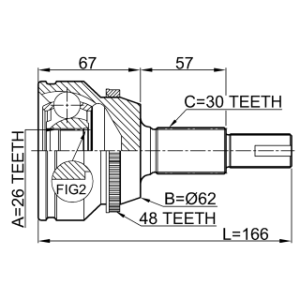 Joint homocinétique extérieur FEBEST 0110-GSV40A48 pour TOYOTA, LEXUS 43410-06780 FEBEST