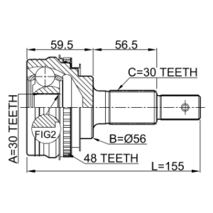 Outer CV Joint FEBEST 0110-GX93A48 OE Ref 43420-22010 FEBEST