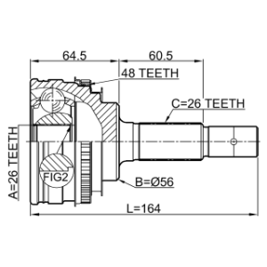 Joint homocinétique extérieur arrière FEBEST 0110-MCU10A48R pour LEXUS, TOYOTA HARRIER, RX FEBEST