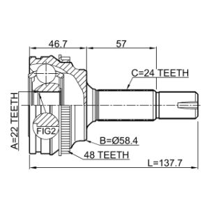 Joint homocinétique extérieur FEBEST 0110-NCP10A48 pour TOYOTA 43470-59065 FEBEST