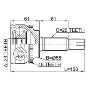 Joint homocinétique extérieur FEBEST 0110-ZZE120A48 pour TOYOTA AVENSIS, COROLLA FEBEST