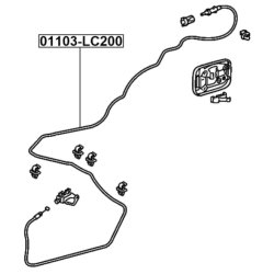 Tirette de câble de trappe de remplissage de carburant FEBEST 01103-LC200 pour LEXUS et plus encore... FEBEST