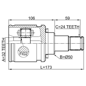 Joint homocinétique intérieur gauche FEBEST 0111-CDT220LH pour TOYOTA AVENSIS, CAMRY FEBEST