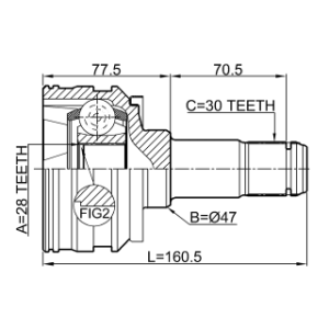 Joint homocinétique intérieur arrière FEBEST 0111-GRX133R pour LEXUS, TOYOTA 42330-30160 FEBEST