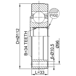 Joint homocinétique intérieur FEBEST 0111-MCV10 pour TOYOTA, LEXUS 43409-06010 FEBEST