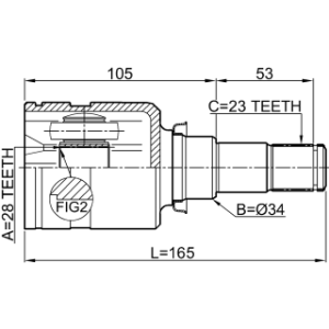Joint homocinétique intérieur droit FEBEST 0111-NLP10RH pour TOYOTA YARIS/VITZ FEBEST