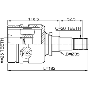 Joint homocinétique intérieur gauche FEBEST 0111-NZE140 pour TOYOTA 43040-12120 FEBEST