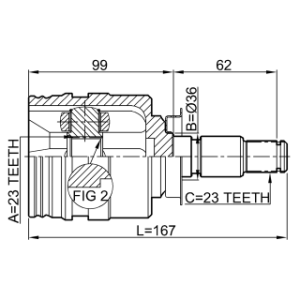 Joint homocinétique intérieur droit FEBEST 0111-SXA10RH pour TOYOTA 43403-12050 FEBEST