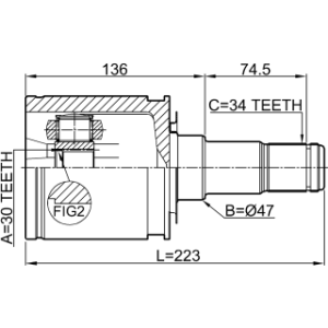 Joint homocinétique intérieur FEBEST 0111-UCK50 pour TOYOTA TUNDRA, SEQUOIA FEBEST