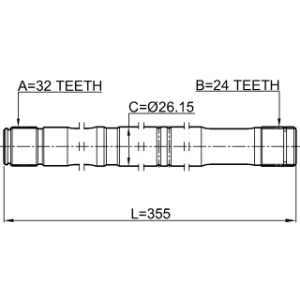 Demi-arbre de transmission gauche FEBEST 0112-CDT220LH pour TOYOTA AVENSIS FEBEST