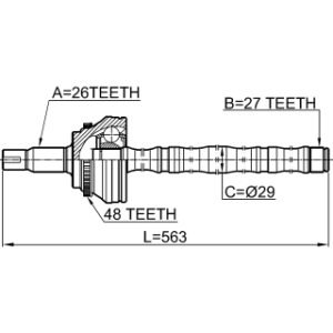 Demi-arbre de transmission extérieur FEBEST 0114-ACV30A48 pour TOYOTA 43410-33240 FEBEST