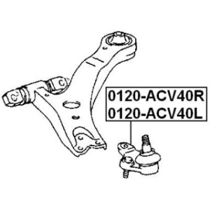 Rotule inférieure avant gauche FEBEST 0120-ACV40L pour TOYOTA CAMRY FEBEST