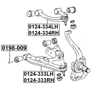 Bras de suspension inférieur avant droit FEBEST 0124-333RH pour TOYOTA LAND,LX FEBEST