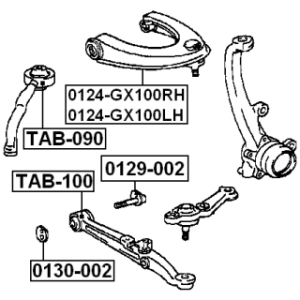 Bras de suspension supérieur avant droit FEBEST 0124-GX100RH pour TOYOTA 48610-29065 FEBEST