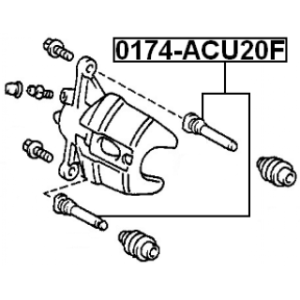 Axe de coulissement d'étrier avant FEBEST 0174-ACU20F pour TOYOTA, NISSAN, RENAULT, LEXUS FEBEST