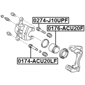 Axe de coulissement d'étrier avant FEBEST 0174-ACU20LF pour TOYOTA 47714-48050 FEBEST