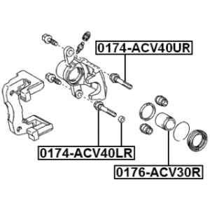 Axe de coulissement d'étrier arrière FEBEST 0174-ACV40UR pour TOYOTA, LEXUS 47814-33210 FEBEST